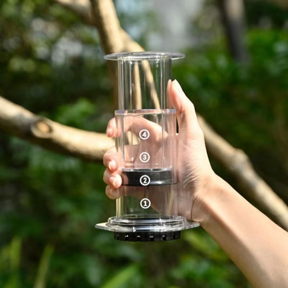 French Press Coffee & Tea - กาต้มกาแฟแบบพกพาสไตล์ฝรั่งเศส กันลื่น หม้อกาแฟแบบกด โปร่งใส น้ำหนักเบา เครื่องชงกาแฟแบบเทมือ