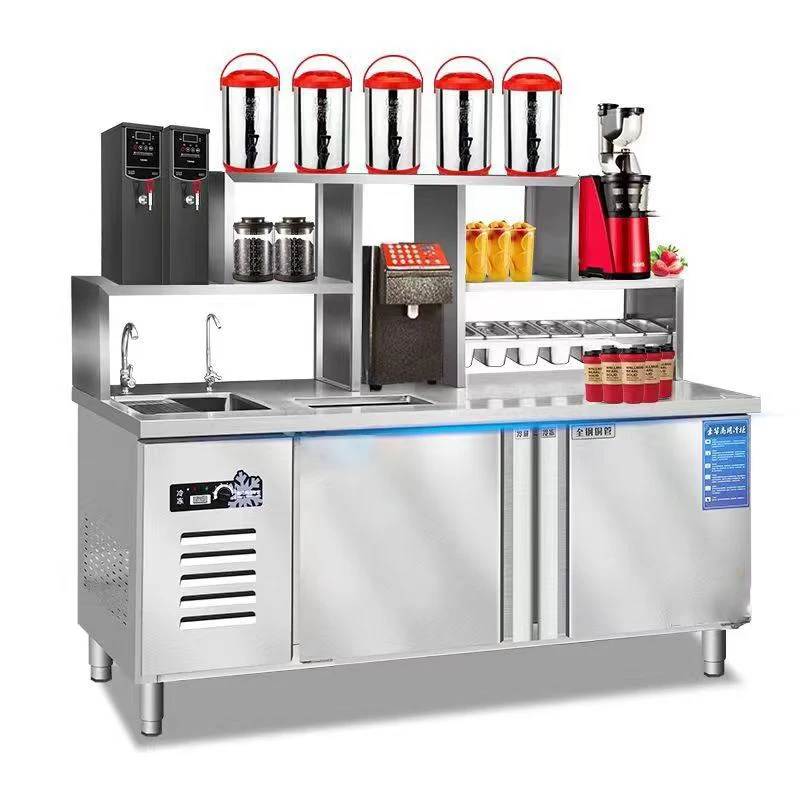 Coffee Tea Equipment - # สําหรับโต๊ะบาร์ โต๊ะทํางานชานม อุปกรณ์ร้านค้า ตู้เย็น โต๊ะกาแฟแช่แข็ง