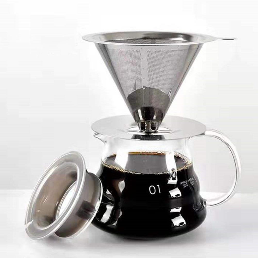 Dispenser Coffee And Tea - ที่กรองกาแฟนำกลับมาใช้ได้ที่วางสแตนเลสสองชั้นที่กรองชากาแฟอุปกรณ์ทำกาแฟ