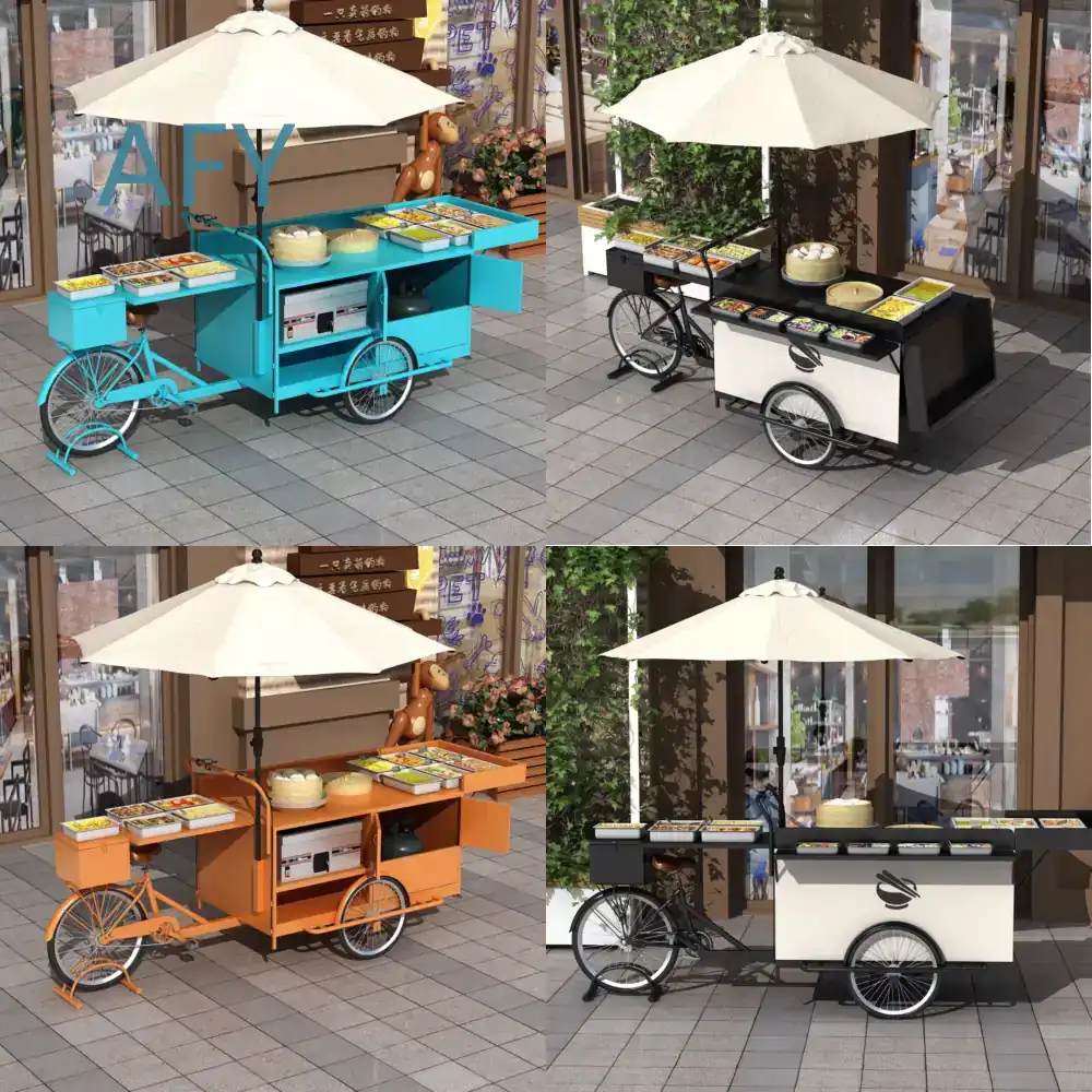 Coffee Tea Vendor - รถเข็นเหล็กดัดเคลื่อนที่สำหรับขายป๊อปคอร์น ตลาดกลางคืน น้ำมะนาว กาแฟ รถขายอาหาร รถขายข้าวเหนียวทอด