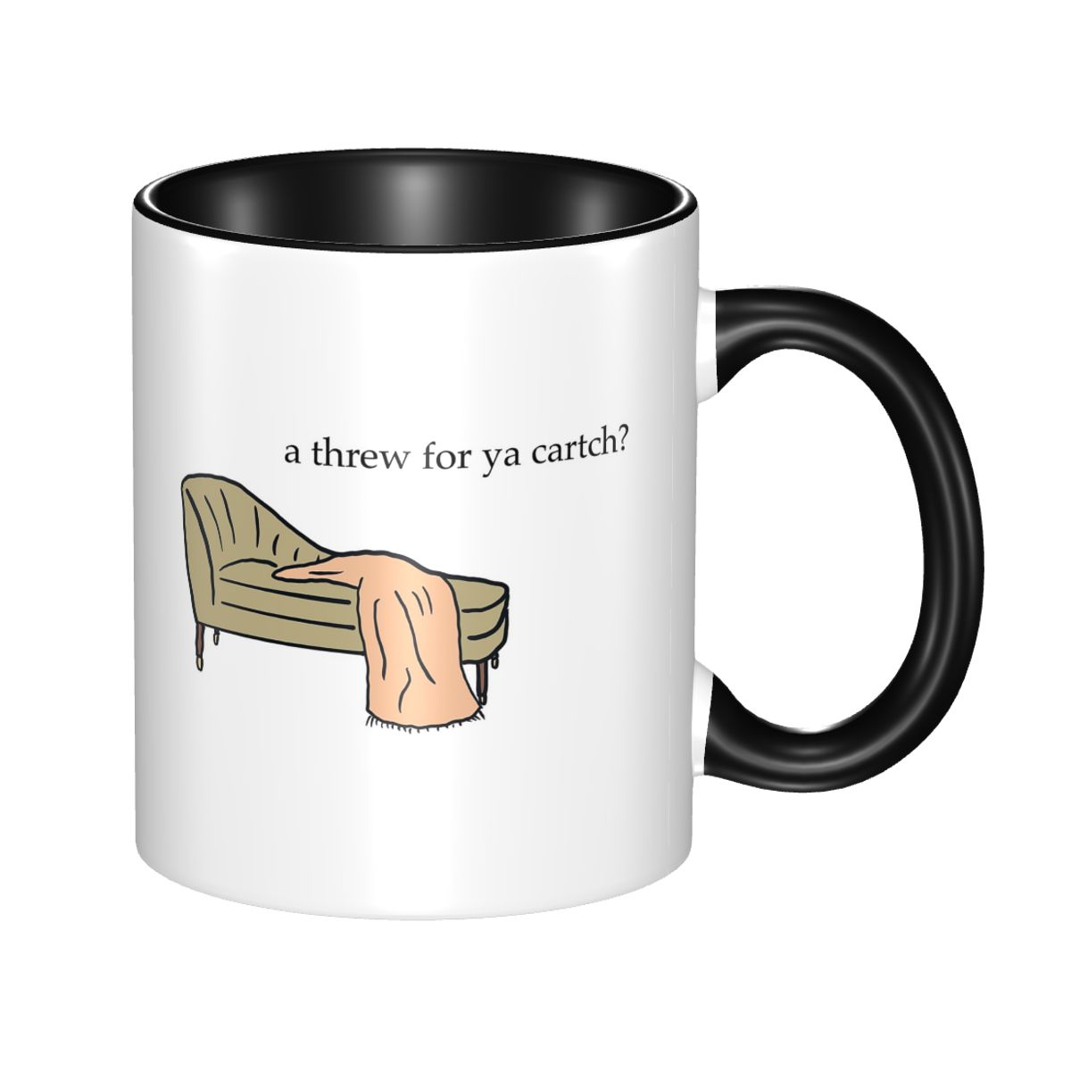 Coffee Ya Tea Ya - แก้วเซรามิกตลกๆ ลาย Threw For Ya Cartch