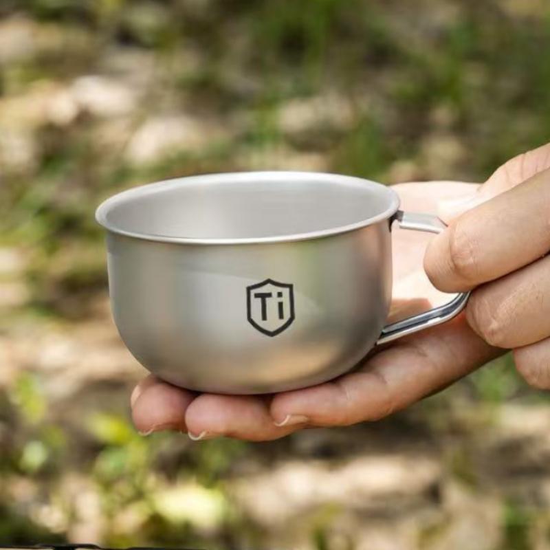 Coffee Tea Equipment - MINI แคมป์ปิ้ง แก้วน้ำ ไทเทเนียมอัลลอยด์ แบบพกพา แก้วชา