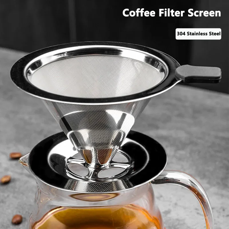 Dispenser Coffee And Tea - ที่ใส่ตัวกรองกาแฟแบบใช้ซ้ำได้อเนกประสงค์สองชั้นสแตนเลสสตีลเครื่องกรองชาอุปกรณ์เสริมกาแฟเครื่องมือทำกาแฟ