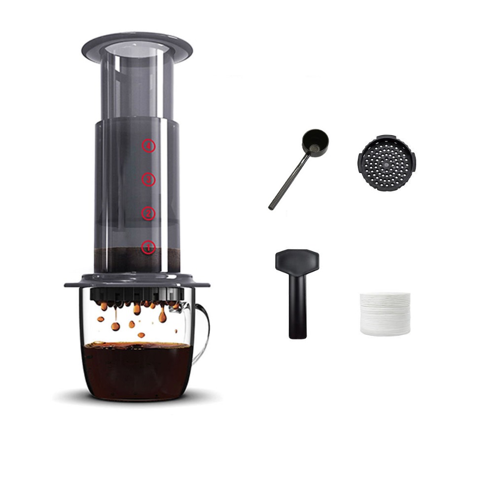 แบ่งปันหม้อกาต้มน้ํากาแฟแบบพกพ - French Press Coffee & Tea บทวิจารณ์และราคา