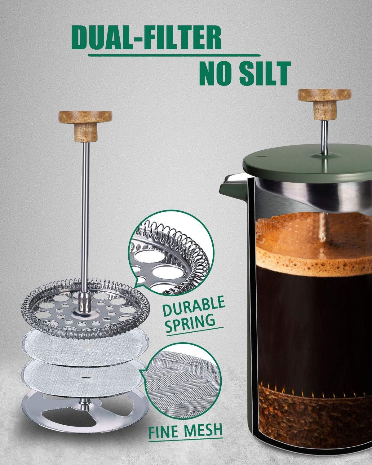 ชุดเครื่องชงกาแฟเฟรนช์เพรส POL - French Press Coffee & Tea บทวิจารณ์และราคา