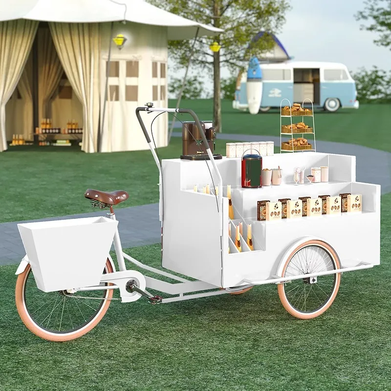 รถเข็นสามล้อเคลื่อนที่พร้อมชั้ - Coffee Tea Vendor บทวิจารณ์และราคา