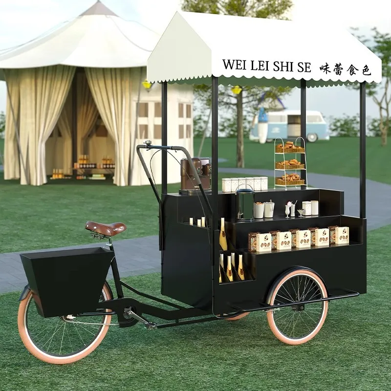 รถเข็นสามล้อเคลื่อนที่พร้อมชั้ - Coffee Tea Vendor บทวิจารณ์และราคา