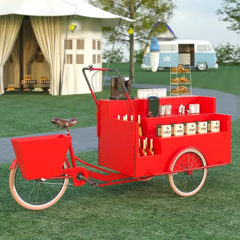 รถเข็นสามล้อเคลื่อนที่พร้อมชั้ - Coffee Tea Vendor บทวิจารณ์และราคา