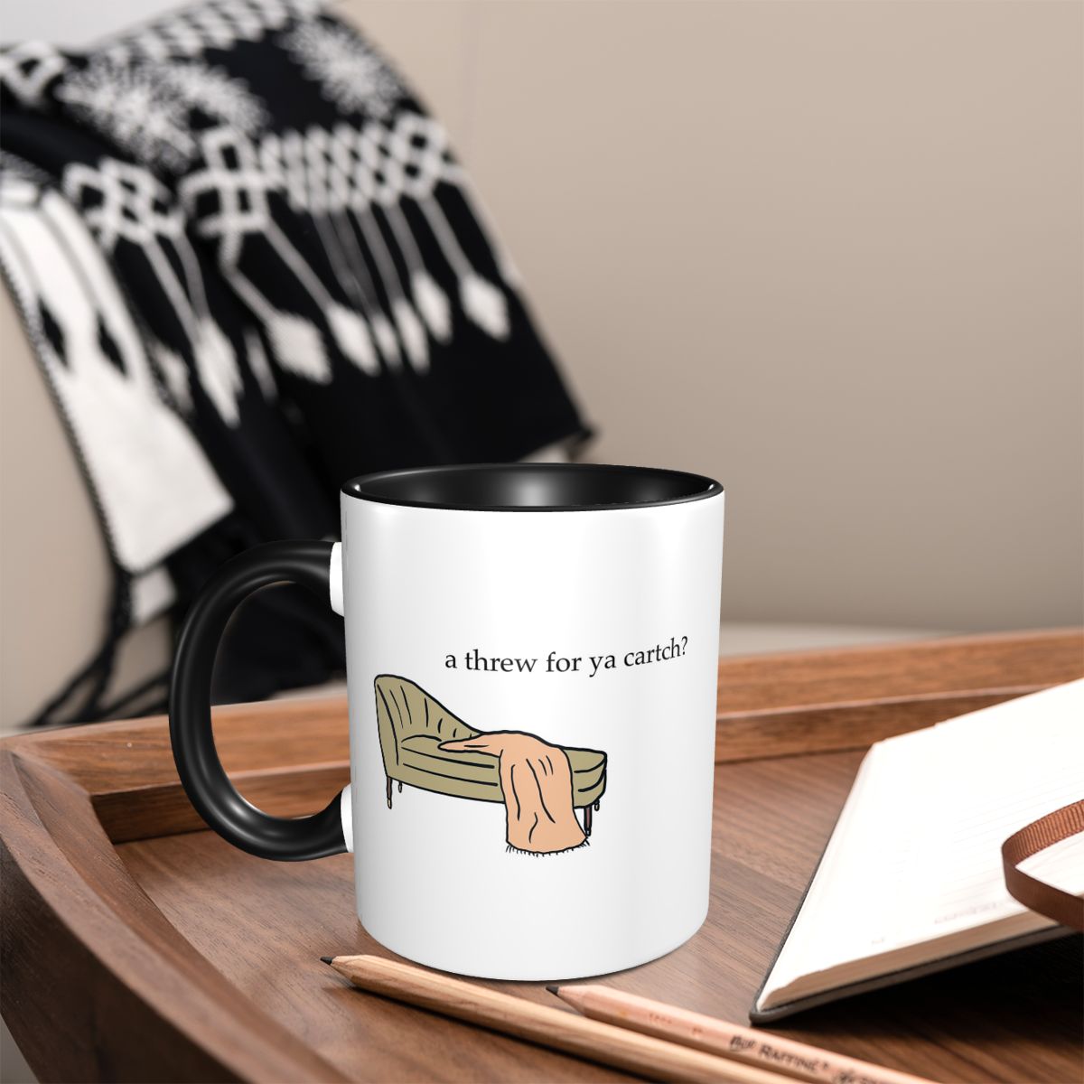 แก้วเซรามิกตลกๆ ลาย Threw For  - Coffee Ya Tea Ya บทวิจารณ์และราคา