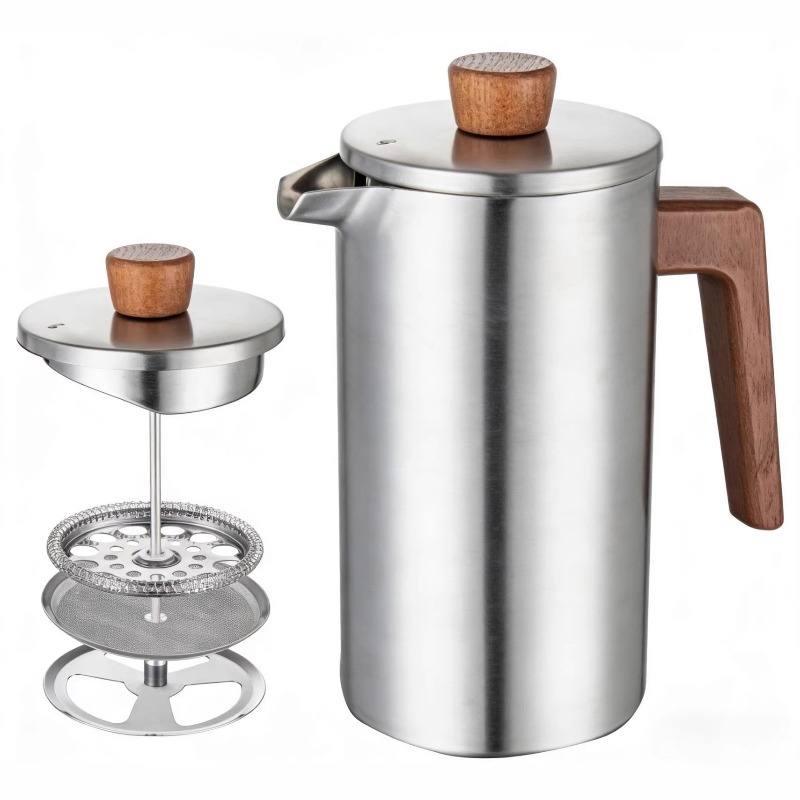 หม้อเฟรนช์เพรสสแตนเลส JUSTINLA - French Press Coffee & Tea บทวิจารณ์และราคา