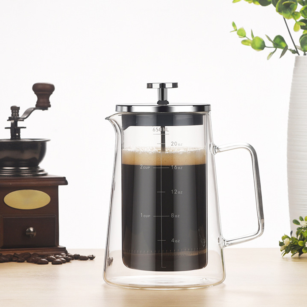 หม้อเฟรนช์เพรสสองชั้น ทำจากแก้ - French Press Coffee & Tea บทวิจารณ์และราคา