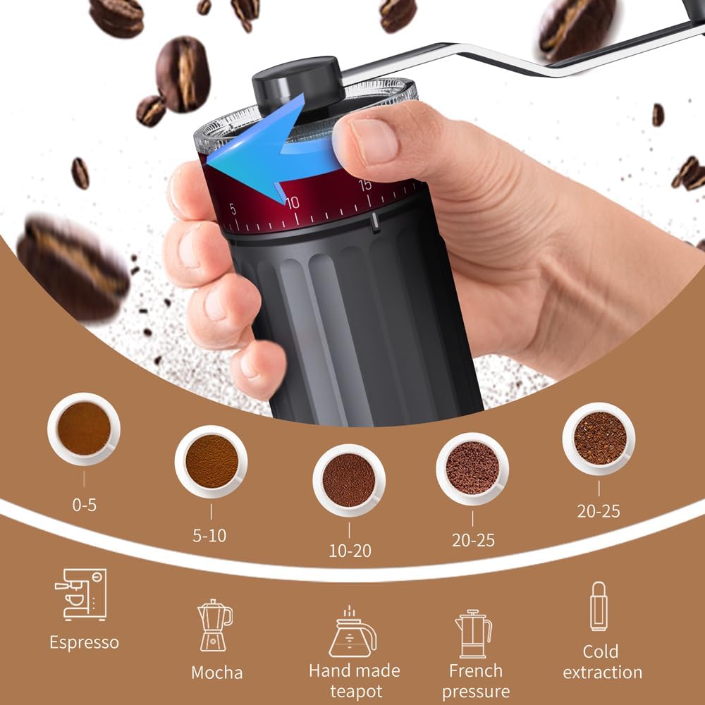 เครื่องบดกาแฟแบบมือหมุน ปรับได - French Press Coffee & Tea บทวิจารณ์และราคา