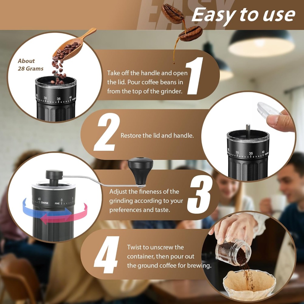 เครื่องบดกาแฟแบบมือหมุน ปรับได - French Press Coffee & Tea บทวิจารณ์และราคา