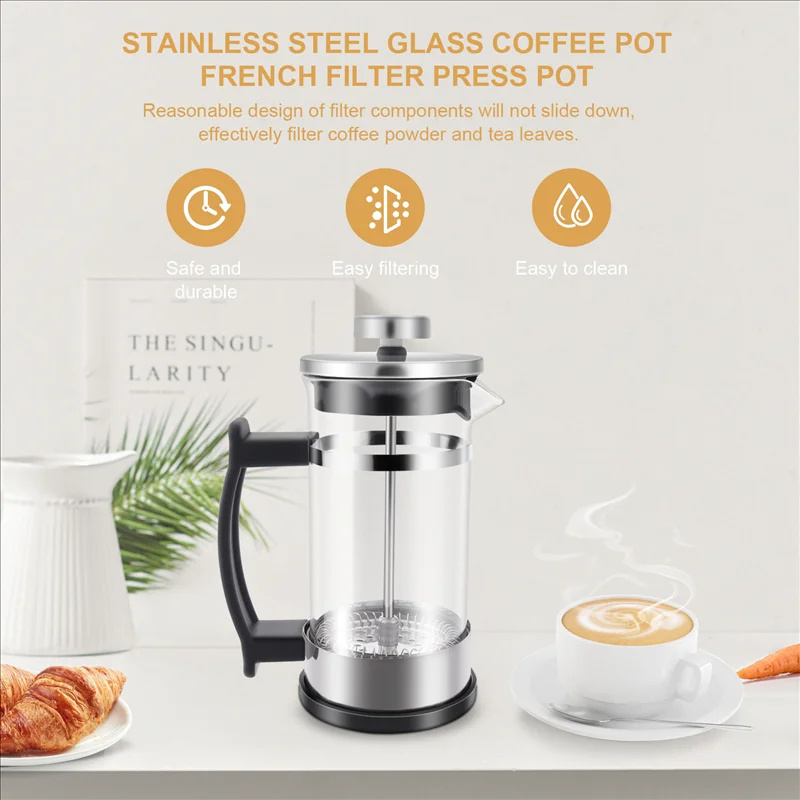 หม้อกาแฟเฟรนช์เพรสพร้อมตัวกรอง - French Press Coffee & Tea บทวิจารณ์และราคา